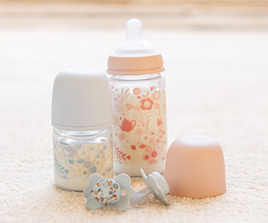 Fles Suavinex, breedhalsfles, 240 ml | Wonderland pink